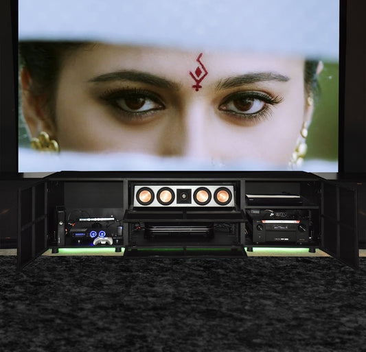 Cabinet Designed for UST projector and Center Channel: 132"-150" Screen 8 feet and above ceiling