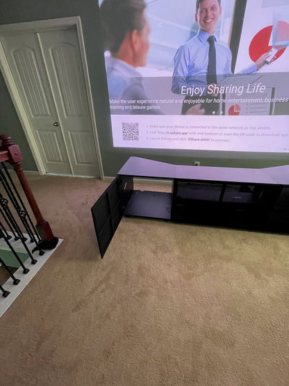 Cabinet Designed for UST projector and Center Channel: 132"-150" Screen 8 feet and above ceiling