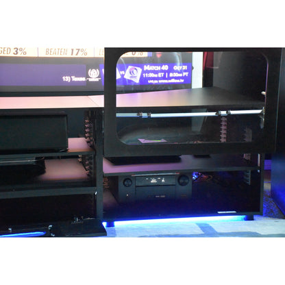 Cabinet Designed for UST projector Center Channel & floor raising screen: 120 Inch Screen 8 feet and above ceiling